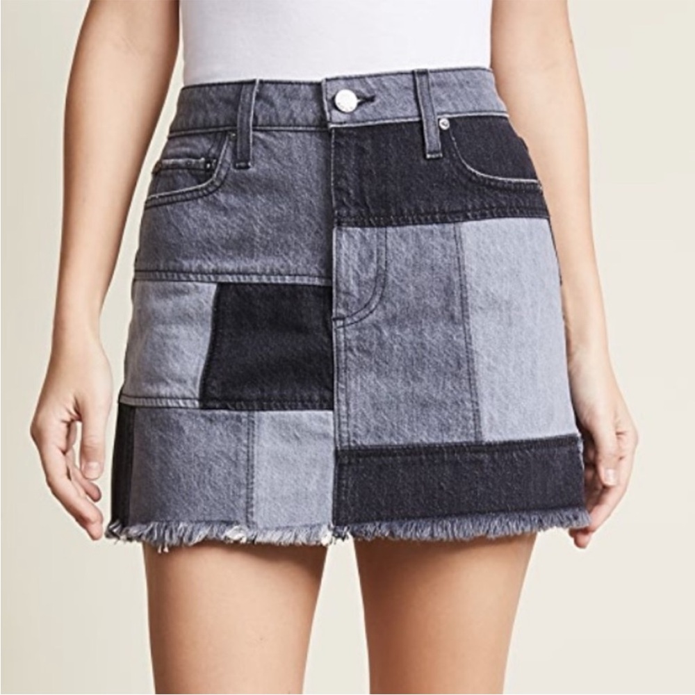 Alice + Olivia Amazing Patchwork Denim Skirt size 24
